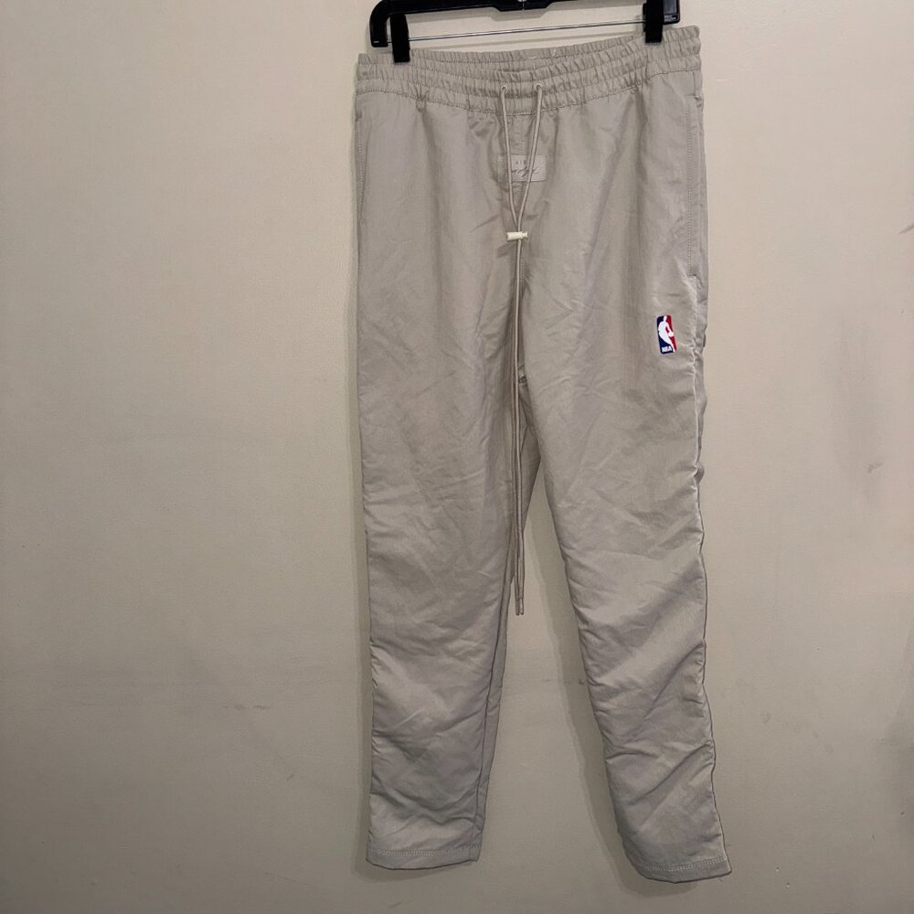 Nike x Fear Of God NBA Nylon Warm Up Pants Men Size S 'String' Beige CU4684-271